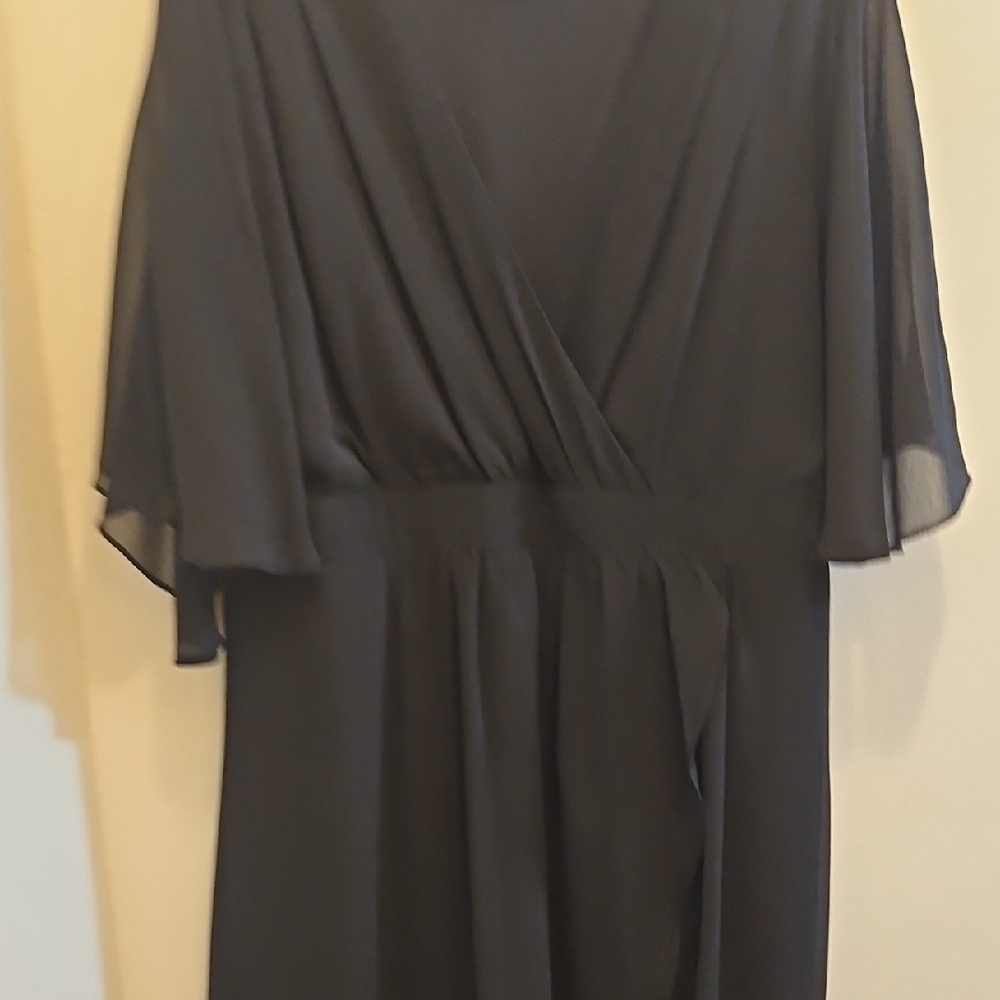 Elegant Black Dress with Sheer Sleeves